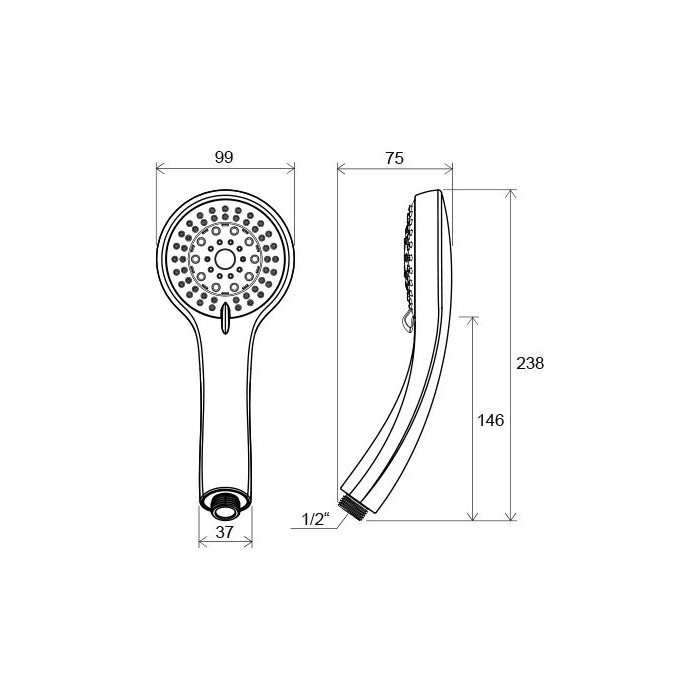 RAVAK shower head, 5 functions
