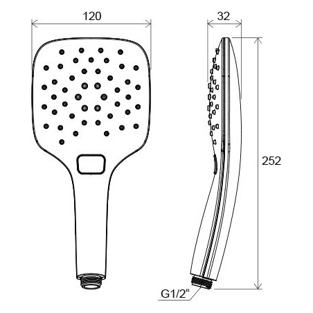 RAVAK Air shower head, 1 function, white