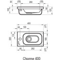 Mini RAVAK Chrome sink 400 x 220 mm, irritating
