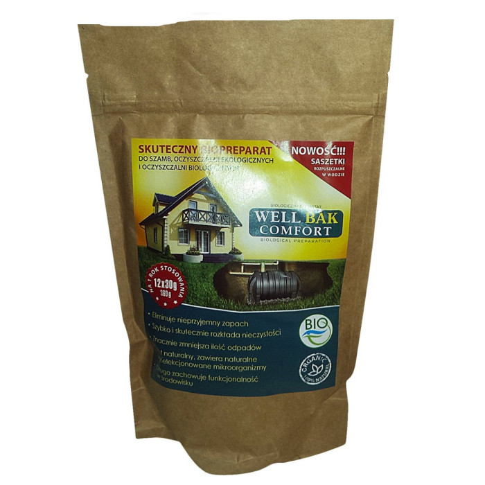 Bacteria GERAI BAK Comfort for septic tanks from treatment plants 360 g (water-soluble bags)