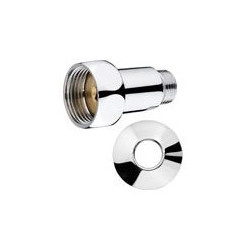 The connection fitting is chrome-plated (shiny) PROFACTOR 1/2"" x 1/2"" with a free MF nut.