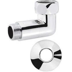 Corner connection fitting chrome-plated (shiny) PROFACTOR 1/2"" x 1/2"" with a free nut MF