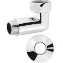 Corner connection fitting chrome-plated (shiny) PROFACTOR 3/4"" x 1/2"" with a free nut MF