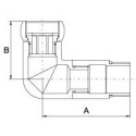 Угловое соединение хромированное (глянцевое) PROFACTOR 3/4"" x 1/2"" с гайкой MF