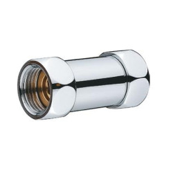 The connection fitting is chrome-plated (shiny) PROFACTOR 3/4"" x 3/4"" with loose nuts.