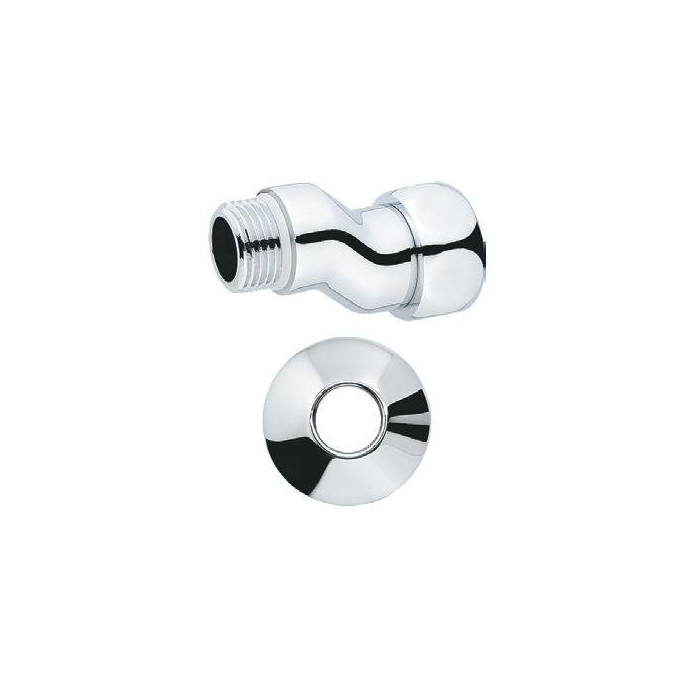 Chrome-plated (shiny) eccentric connection fitting PROFACTOR 3/4"" x 1/2"" with a free nut MF