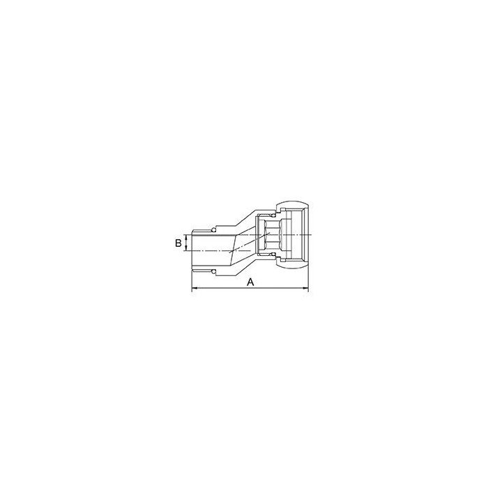 Chrome-plated (shiny) eccentric connection fitting PROFACTOR 3/4"" x 1/2"" with a free nut MF