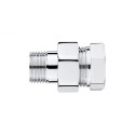 The chrome-plated (shiny) PROFACTOR 1"" x 1"" connection is disassembled.