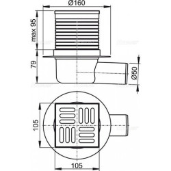 Horizontal trap ALCA PLAST APV31 with "dry" siphon