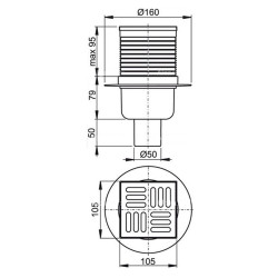Vertical trap ALCA PLAST APV32 with "dry" siphon
