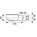 Zems sifons TECEdrainline DN 50 horizontāls