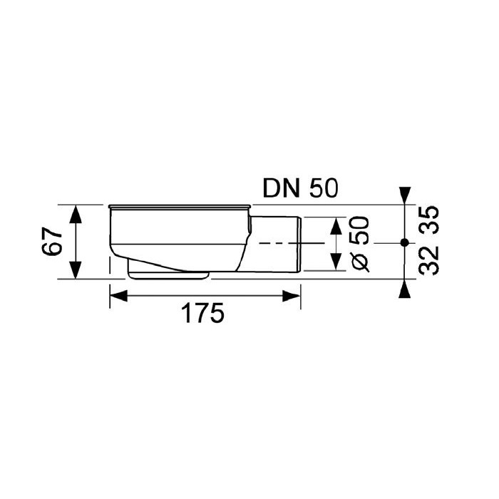 Низкий сифоновый TECEdrainline DN 50 горизонтальный