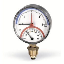WATTS top thermometer 80 mm, 0-120° C, 0-4 bar