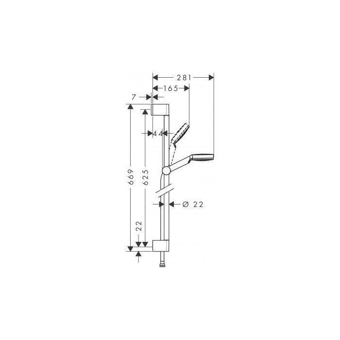 Dušas stenda komplekti HANSGROHE Chrometta 1 JET, 26533400