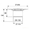 Vertical trap TECEdrainpoint S DN 100 with "dry" siphon