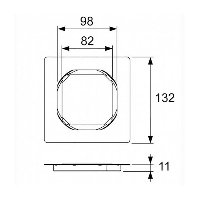 Nerūsējošā tērauda restes paredzētas dabīgā akmens pievienošanai TECEdrainpoint S, 100 x 100 mm