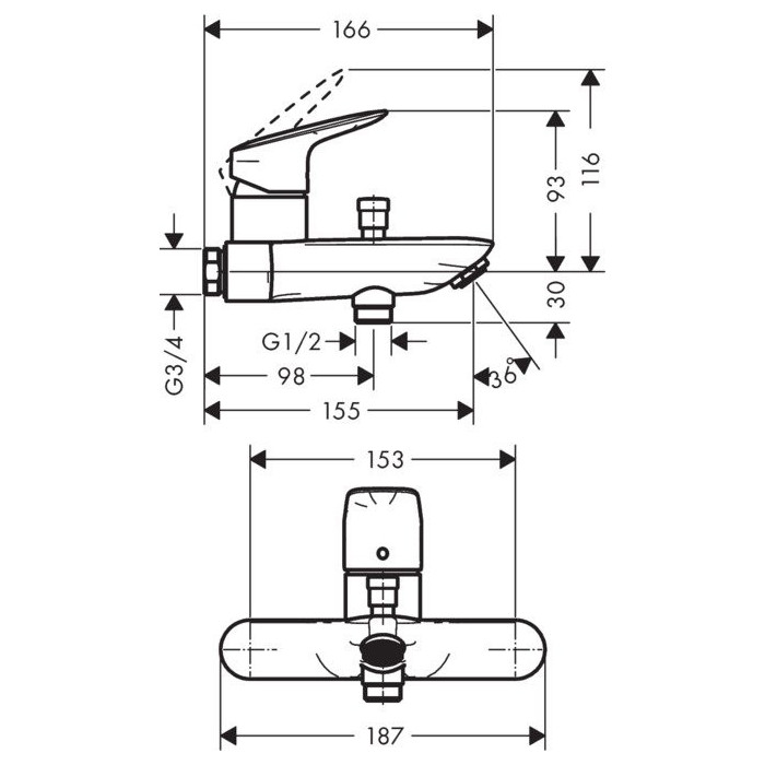 Vannas - dušas maisītājs HANSGROHE Logis, 71430000