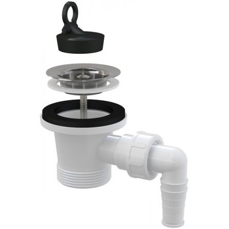 Sink siphon valve with washing machine connection ALCAPLAST 1 1/2"" (58) with stopper