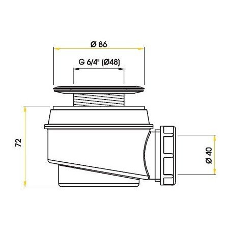 Сифоновый душевой коврик ALCAPLAST 86 мм