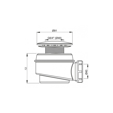 Сифоновый душевой коврик ALCAPLAST 90 мм