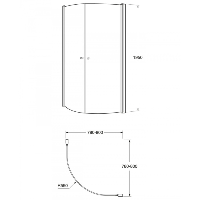 Shower cabin GUSTAVSBERG Pivot 80 x 80 cm