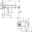 Iebūvējamais maisītājs izlietnei HANSGROHE Metris 225 mm, 31086000