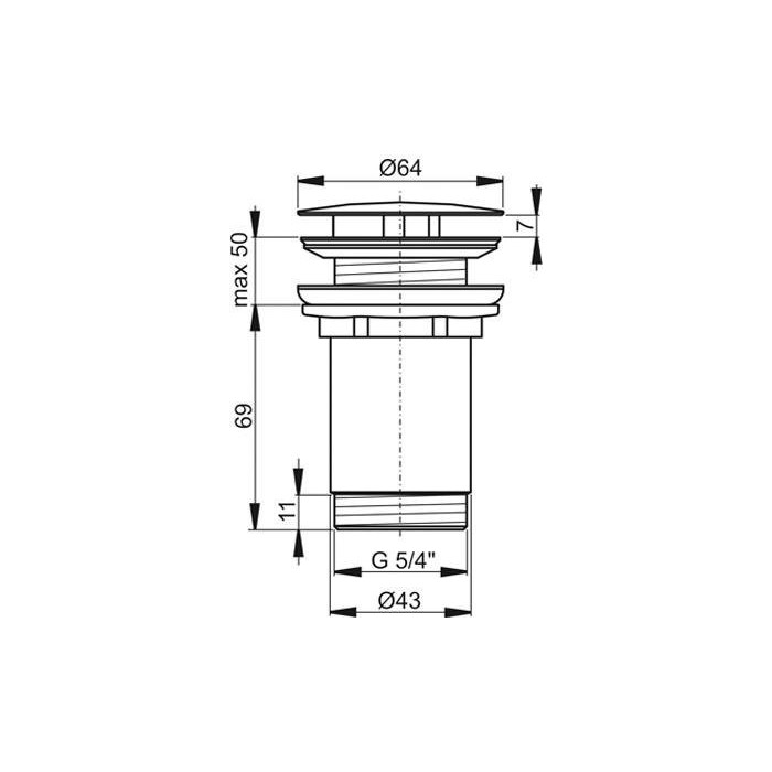 Click Clack RAVAK universal drain valve, chrome-plated