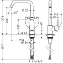 Смеситель кухонный-раковинный с высоким изливом HANSGROHE Focus, 31820000