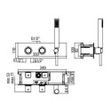 Built-in thermostatic bath/shower mixer with handheld shower Alpi Blue chrome / white / black / nickel