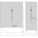 Termostatiskais maisītājs HANSGROHE Ecostat Select ar 90 cm dušas stendu Raindance Select S, 27037000