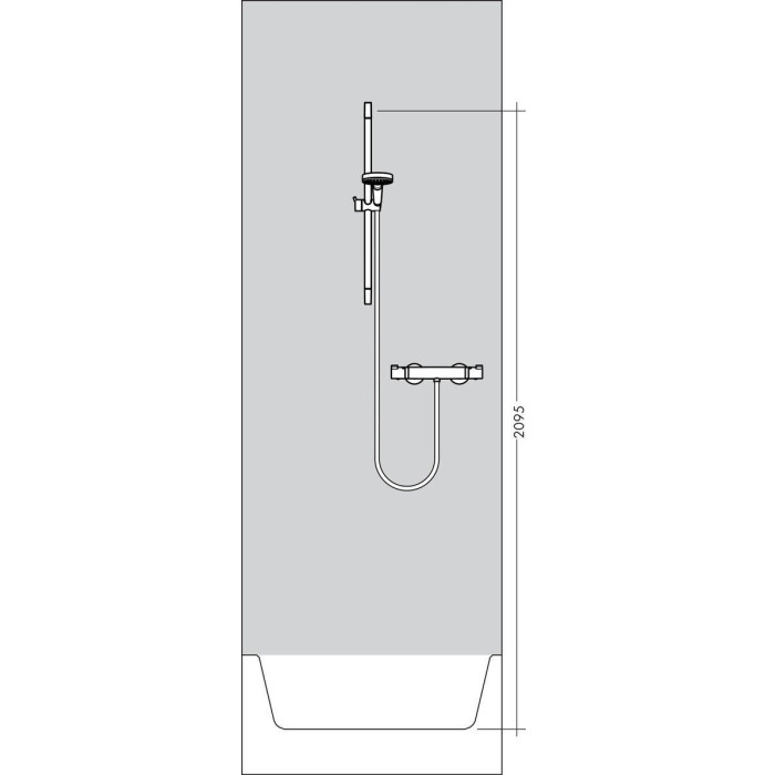 Termostatiskais maisītājs HANSGROHE Ecostat Select ar 65 cm dušas stendu Raindance Select S, 27036000