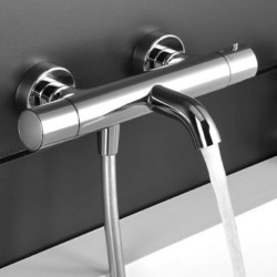 Thermostatic bath/shower mixer ALPI Blue, chrome / white / black / nickel
