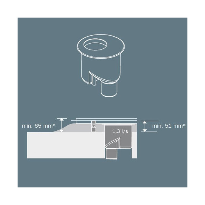 TECEdrainline DN 50 vertical siphon