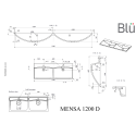 Baldinis - подвесная раковина из каменной массы BLU Mensa, 1200 x 460 мм