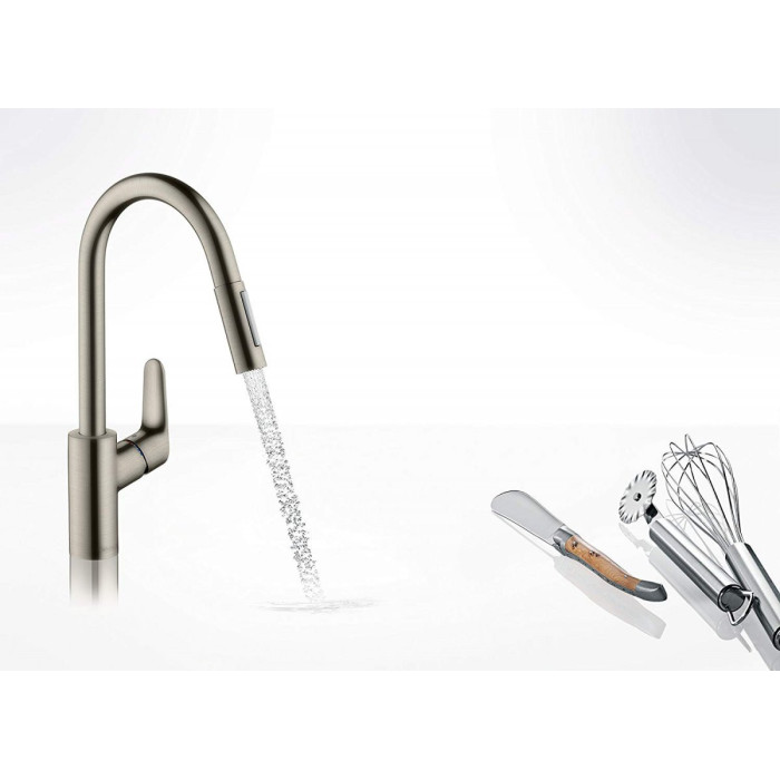 Virtuves (izlietnes) maisītājs ar izvelkamu snapu HANSGROHE Focus, 31815800