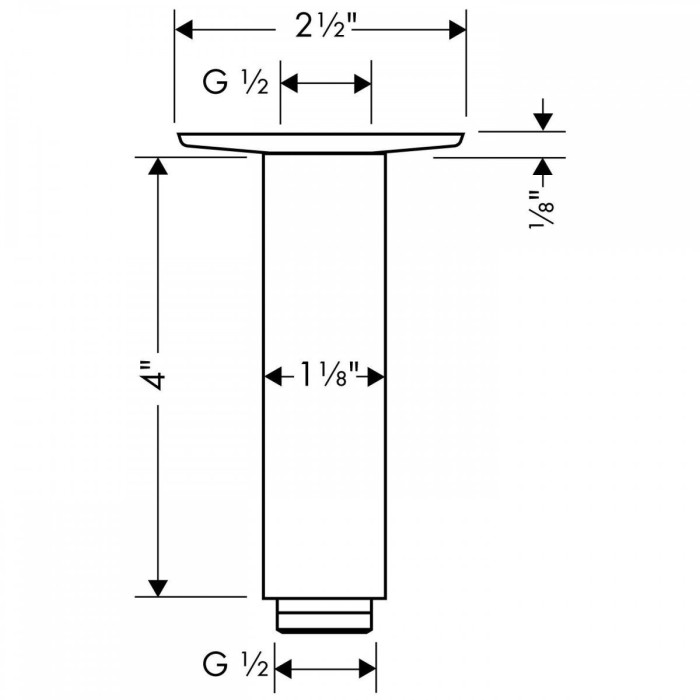 Dušas turētājs no griestiem HANSGROHE 10 cm, 27479000