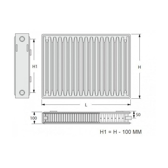Radiators apakšējai uzpildei KERMI FTV 22 x 500 x 900