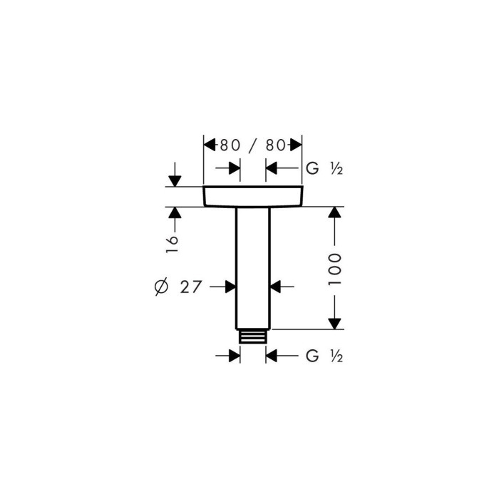 Ceiling shower holder HANSGROHE 10 cm, 27467000