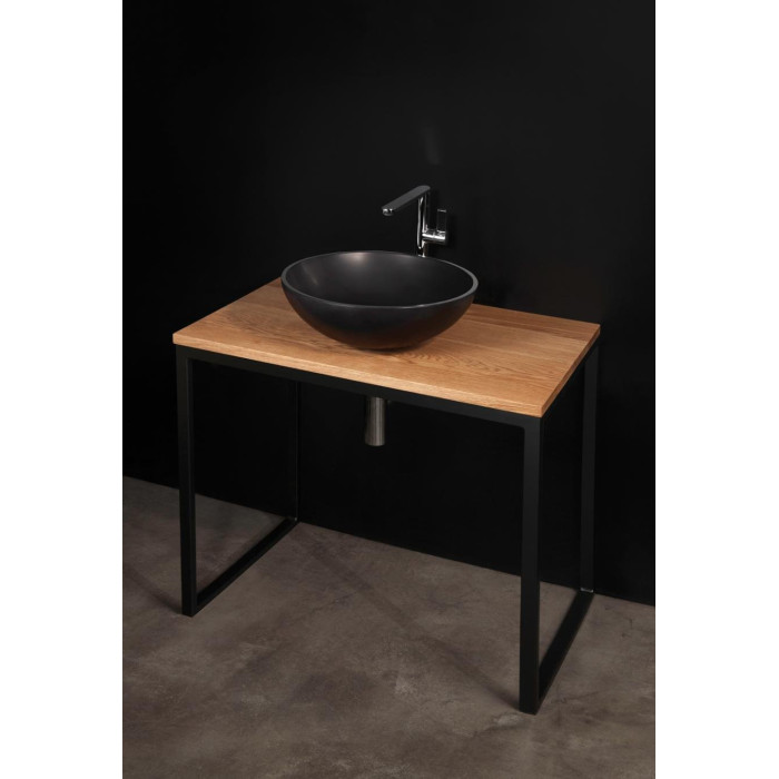 Stone mass washbasin PAA Round Silk, Graphite, 410 mm