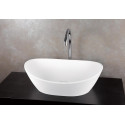 Stone composite washbasin PAA Amore Silk, white, 600 x 370 mm