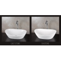Stone composite washbasin PAA Amore Silk, white, 600 x 370 mm