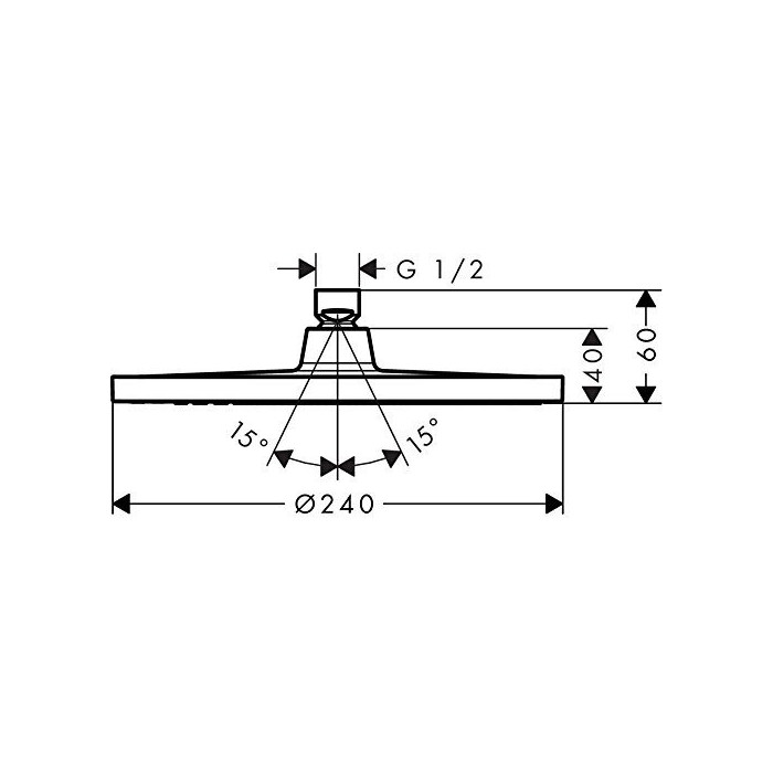Stacionārā dušas galviņa HANSGROHE Crometta S 240 mm