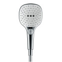 Shower head HANSGROHE Raindance Select E 120 3 jet Ecosmart, white / chrome, 26520400
