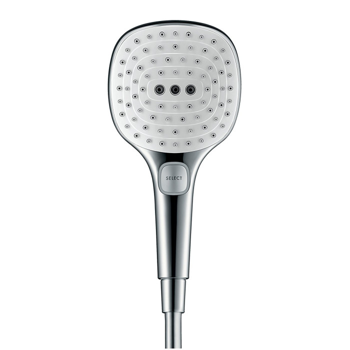 Shower head HANSGROHE Raindance Select E 120 3 jet Ecosmart, white / chrome, 26520400