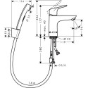 Смеситель для раковины с донным клапаном и биде-душем HANSGROHE Focus 31927000