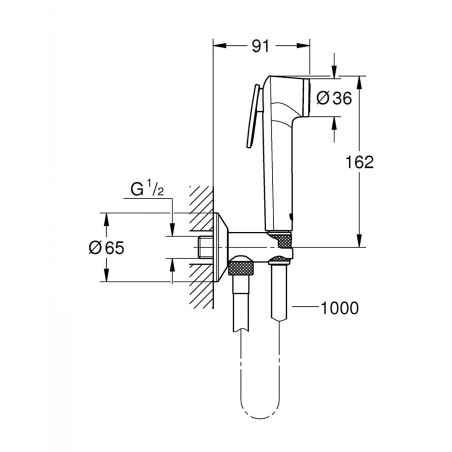 Bidē duša GROHE Tempesta-F, 26358000