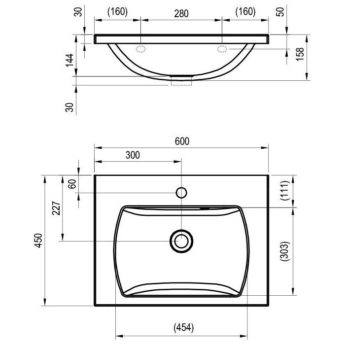 RAVAK Classic sink 600 x 450 mm