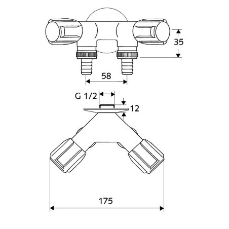 Valve chrome for washing machine SCHELL 3/4"" x 3/4""