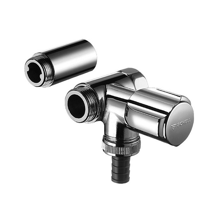 Vārsts leņķis hromēts veļas mašīnai SCHELL 3/4"" x 3/4"" - 56 mm