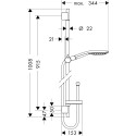 Наборы душевых стоек HANSGROHE Raindance select S150 / Unica's puro, с мыльницей, 27803000